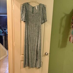 H&M Green Floral Midi Dress
